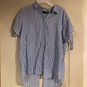 Striped Express button down blouse
